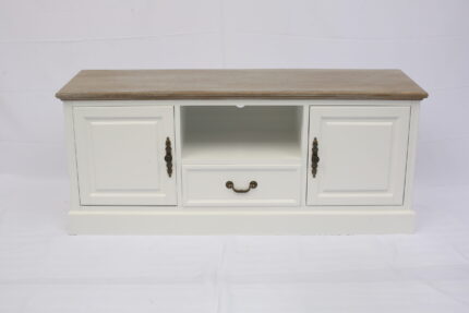 rack tv puerta cajón línea plana blanco albayalde