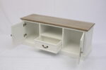 Rack tv puerta cajón línea plana blanco albayalde - Imagen 3