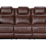 Sofá reclinable 3 cuerpos William marrón