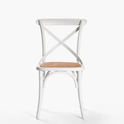 Silla Crossback con Asiento de Mimbre