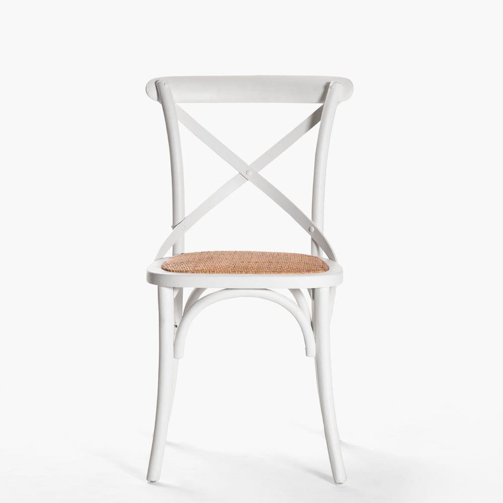 Silla Crossback con Asiento de Mimbre Silla Crossback con Asiento de Mimbre