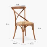 Silla Crossback de Madera y Mimbre - Imagen 3