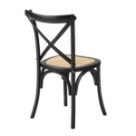 Silla Crossback Negra con Asiento de Mimbre - Imagen 4