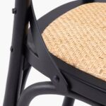 Silla Crossback Negra con Asiento de Mimbre - Imagen 6