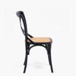 Silla Crossback Negra con Asiento de Mimbre - Imagen 5