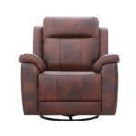 Sillón Berger de Cuero Café de 1 Cuerpo