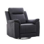 Sillón Berger de Cuero Negro de 1 Cuerpo