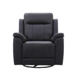 Sillón Berger de Cuero Negro de 1 Cuerpo