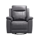 Sillón Berger de Cuero Gris de 1 Cuerpo