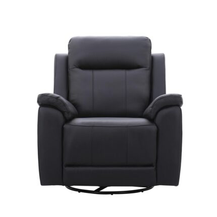 Sillón Berger de Cuero Negro de 1 Cuerpo