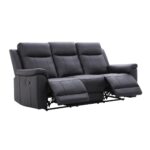 Sillón Berger de Cuero Negro de 3 Cuerpos - Imagen 3