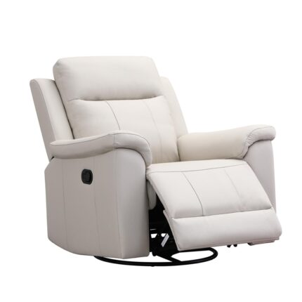 Sillón Berger de Cuero Blanco de 1 Cuerpo