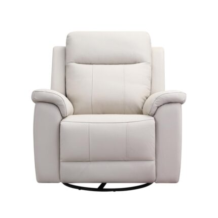 Sillón Berger de Cuero Blanco de 1 Cuerpo