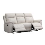 Sillón Berger de Cuero Blanco de 3 Cuerpos