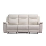 Sillón Berger de Cuero Blanco de 3 Cuerpos